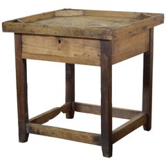 Italian Walnut and Oak One-Drawer Cobbler's Table, Mid-19th Century Italian Walnut and Oak One-Drawer Cobbler's Table, Mid-19th Century