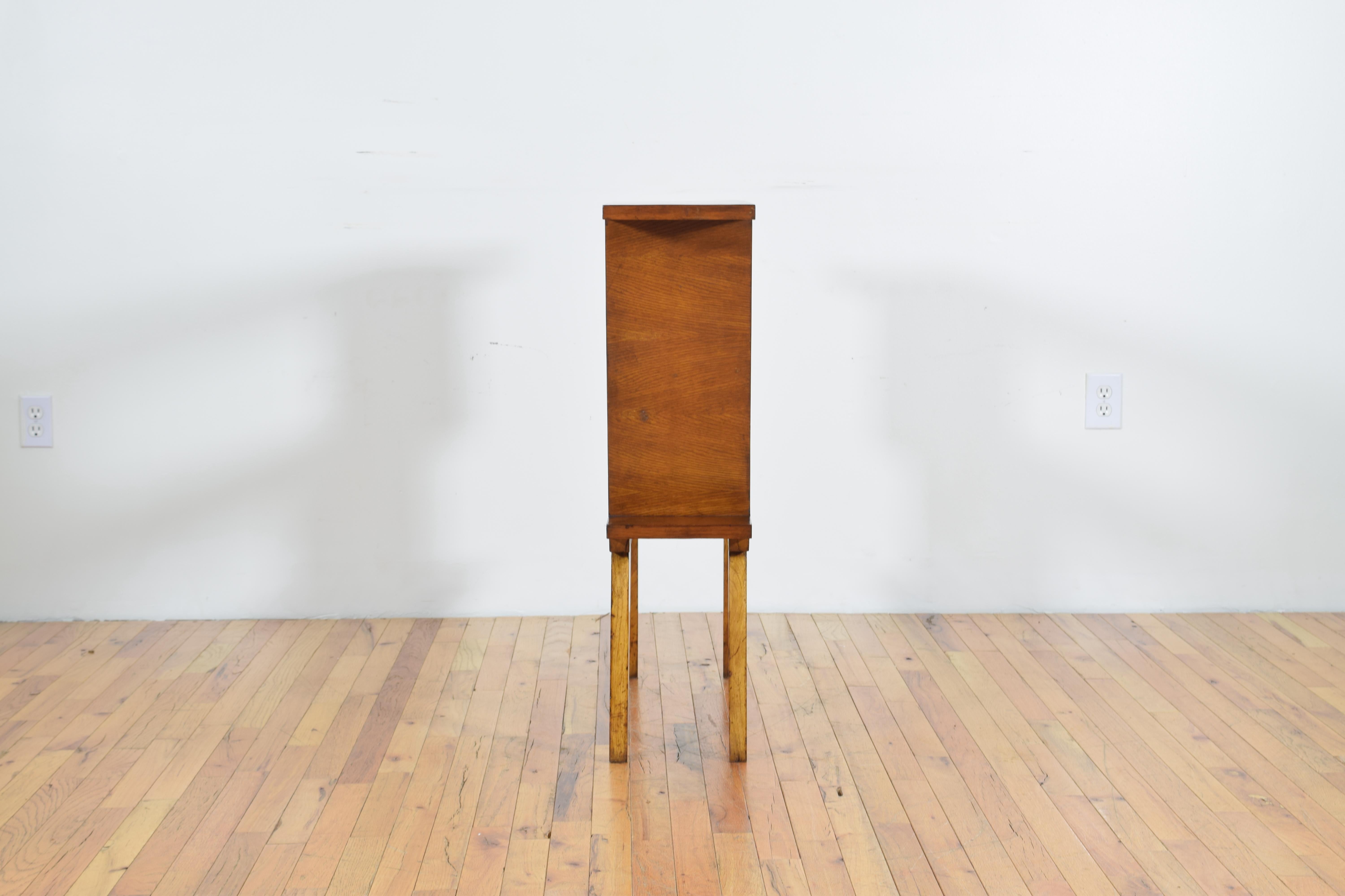 Italian Walnut and Oak Veneer Asymmetrical Bookshelf, Mid-20th Century In Good Condition In Atlanta, GA