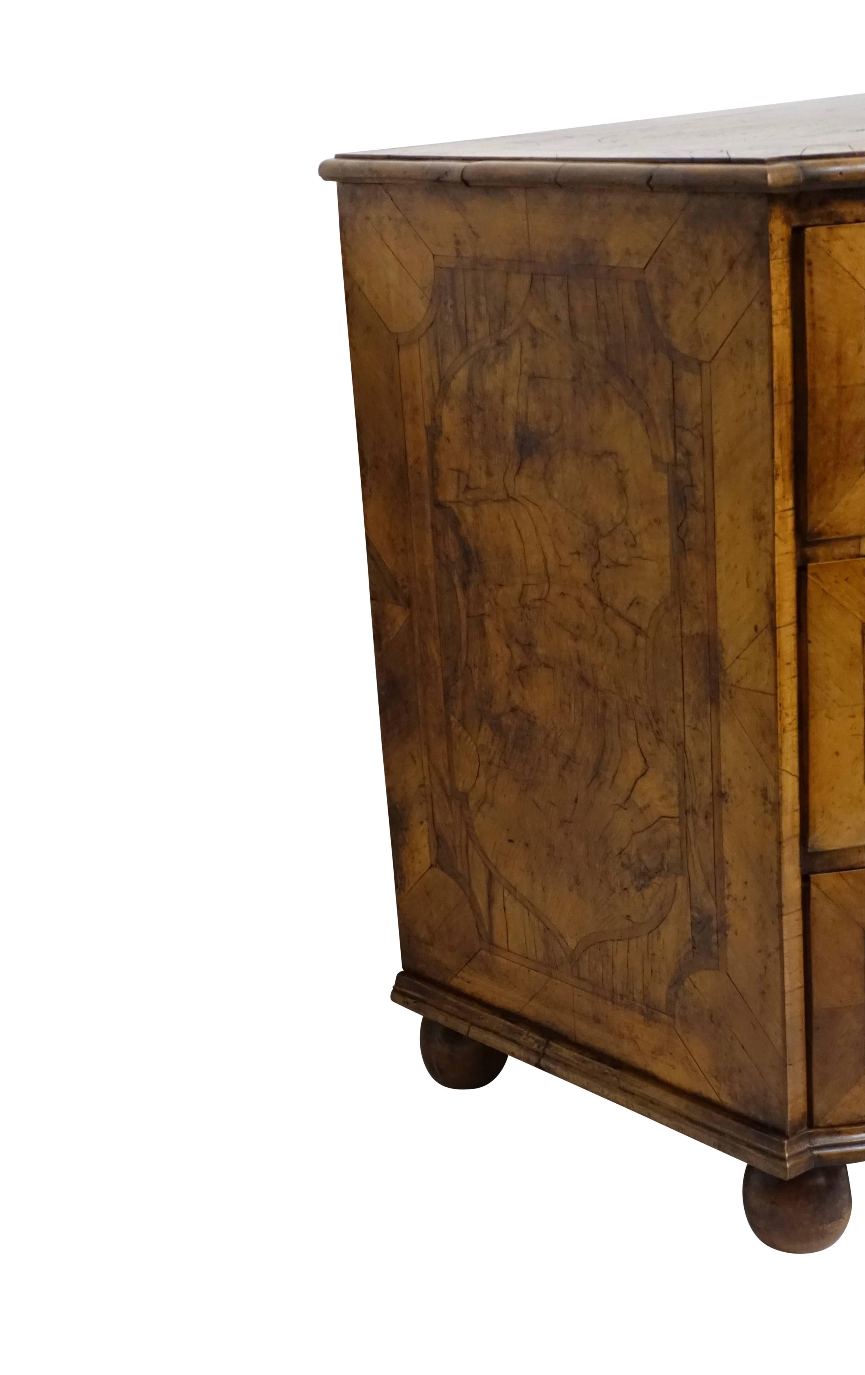 Italian Walnut and Olivewood Inlaid Chest of Drawers 3