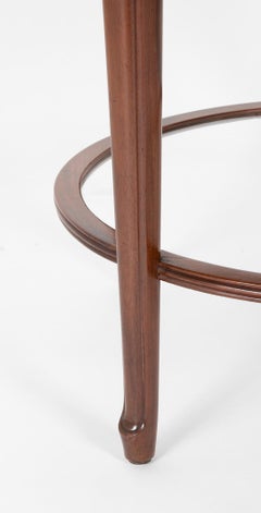 Italian Walnut and Parchment Side Table by Giuseppe Anzani