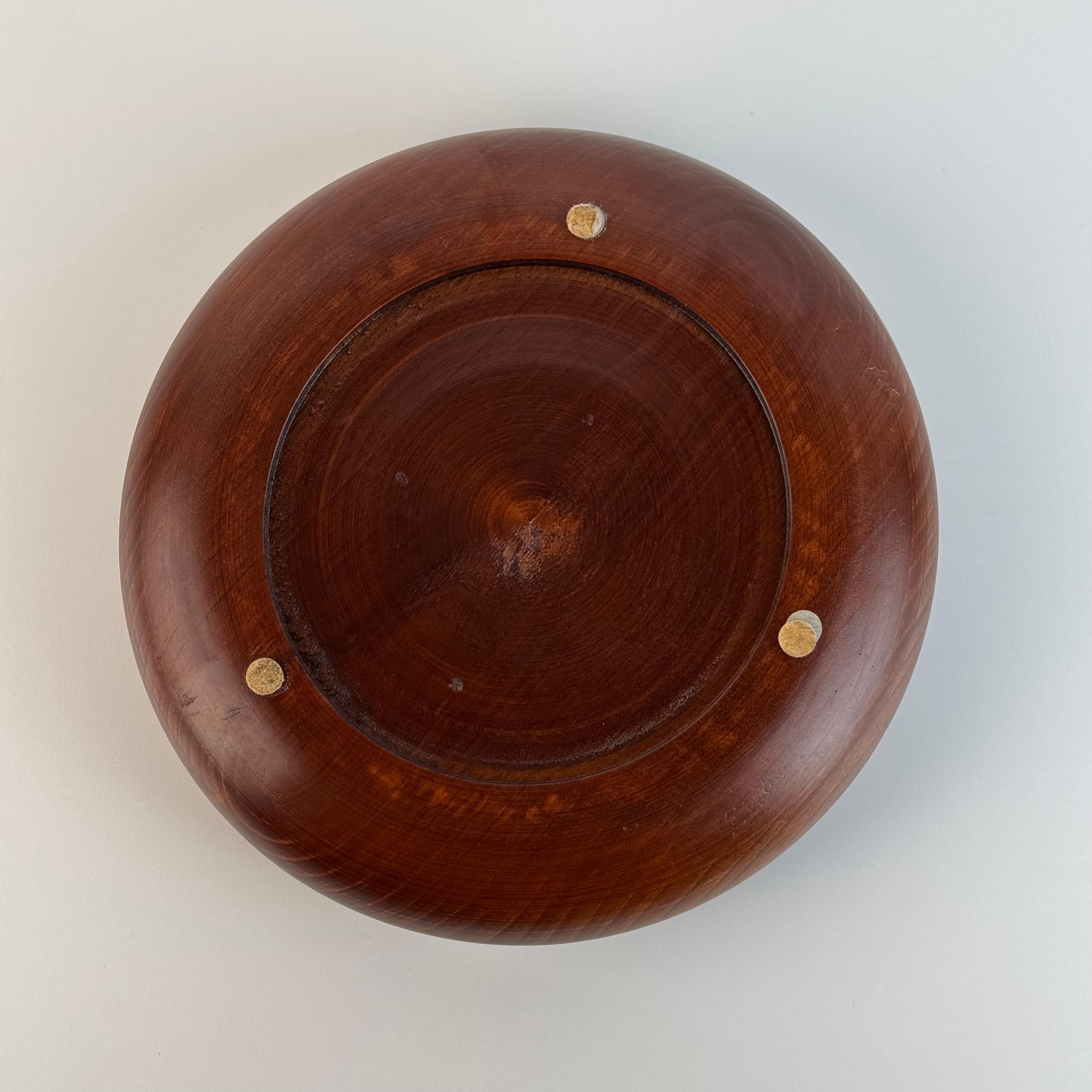 Italian Walnut and Patinated Brass Vide-Poche / Ashtray by Sandro Petti, Liwan's (Messing) im Angebot