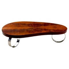 Italian Walnut Biomorphic Coffee Table, 1970