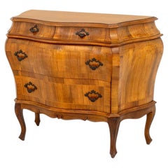 Italian Walnut Bombe Commode