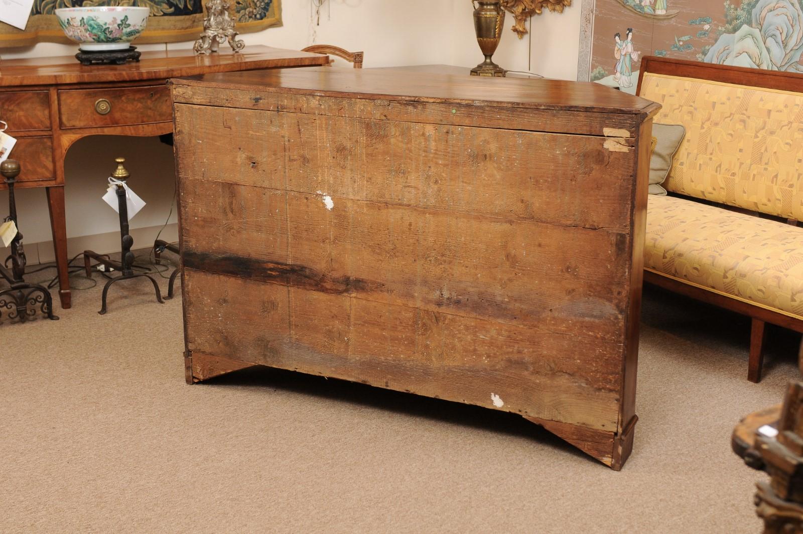 Italian Walnut Canted Crendenza, Early 19th Century 7