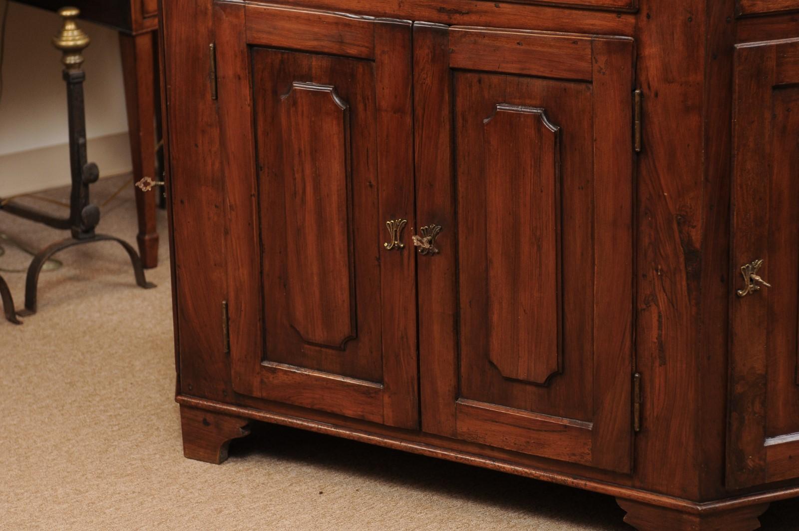 Italian Walnut Canted Crendenza, Early 19th Century 13