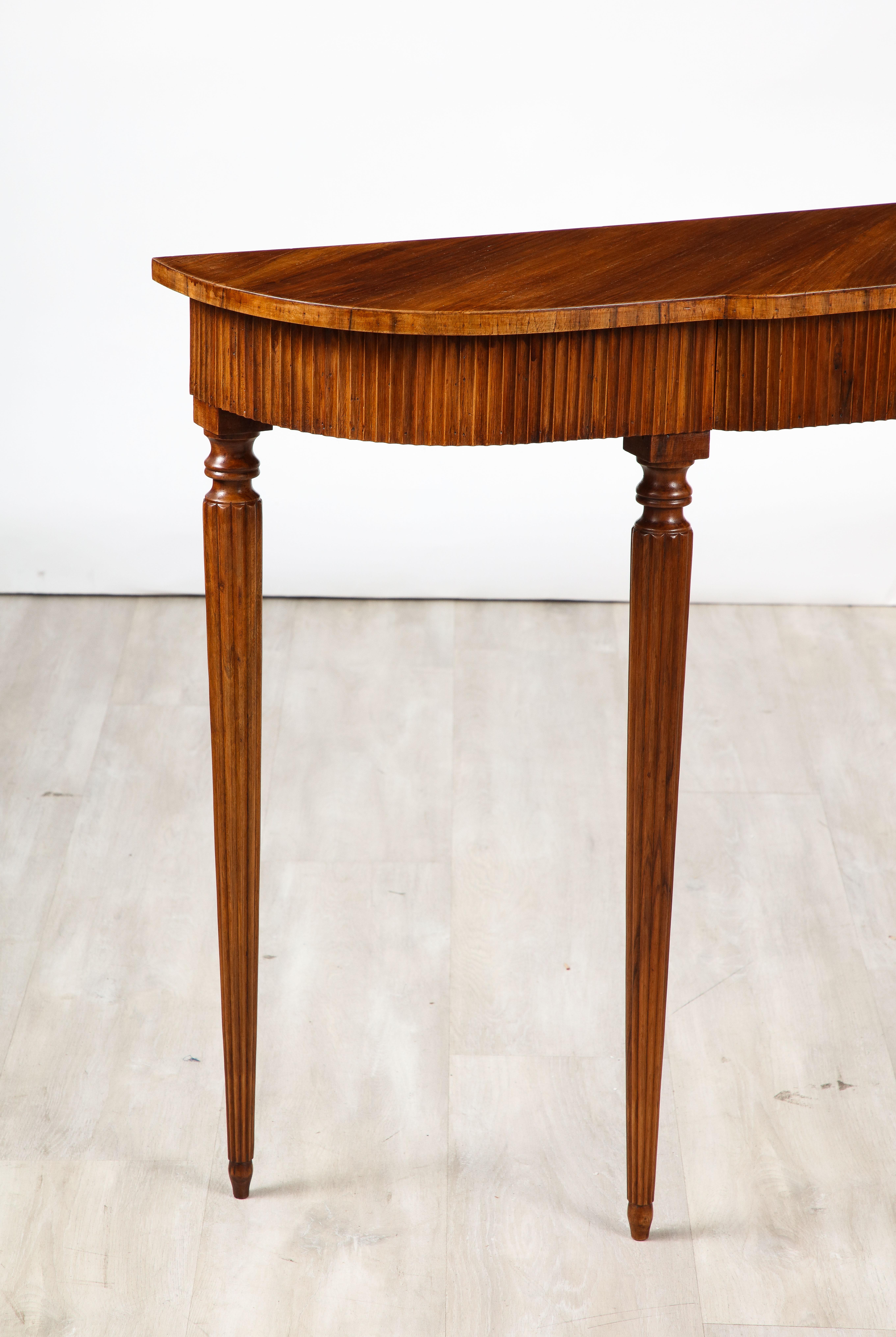 Italian Walnut Carved Console Table with Two Drawers, Italy circa 1930 For Sale 4