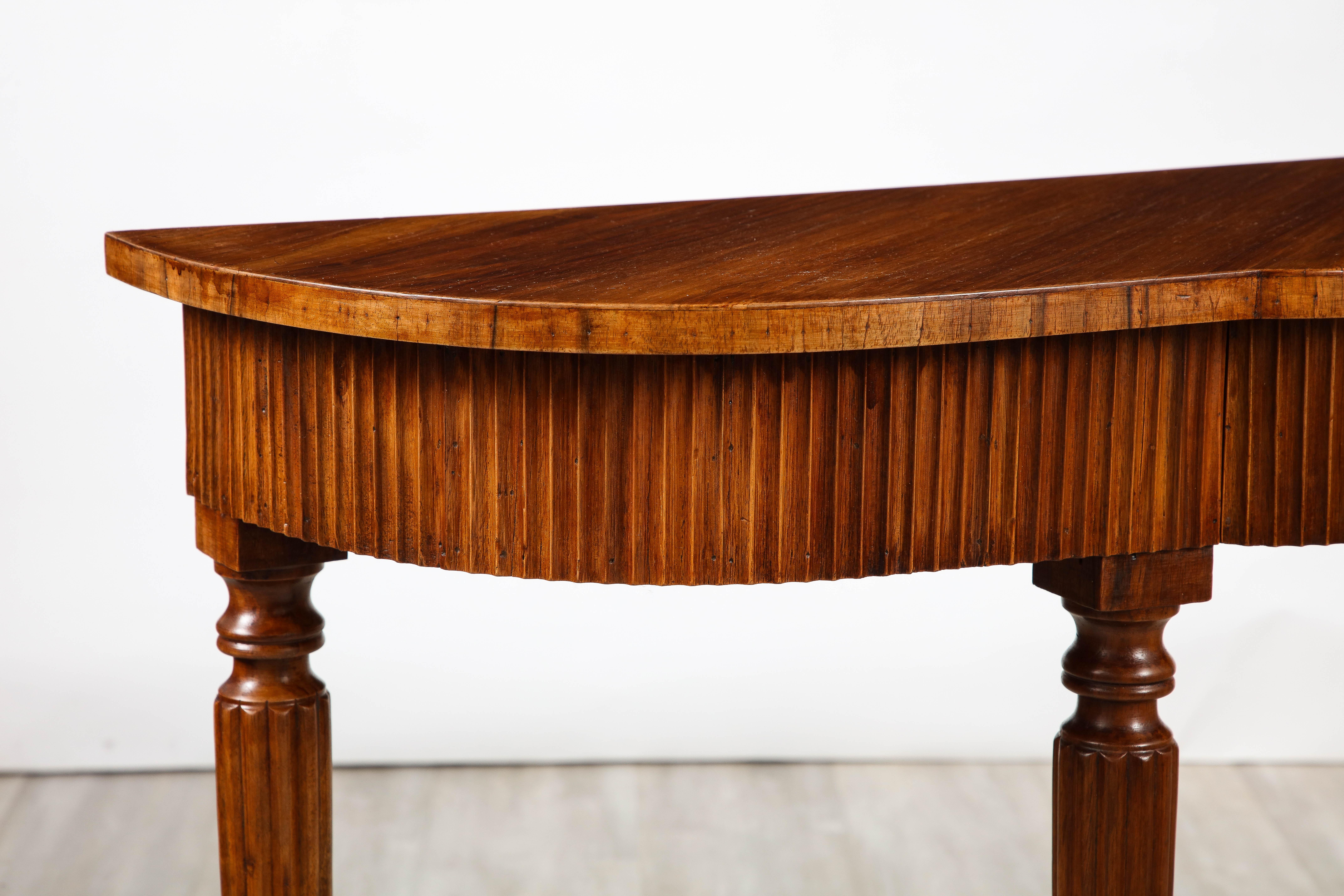 Italian Walnut Carved Console Table with Two Drawers, Italy circa 1930 For Sale 6