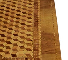 Italian Walnut Casa Di Sorrento 1910s Inlaid Side Table with Parquetry Top