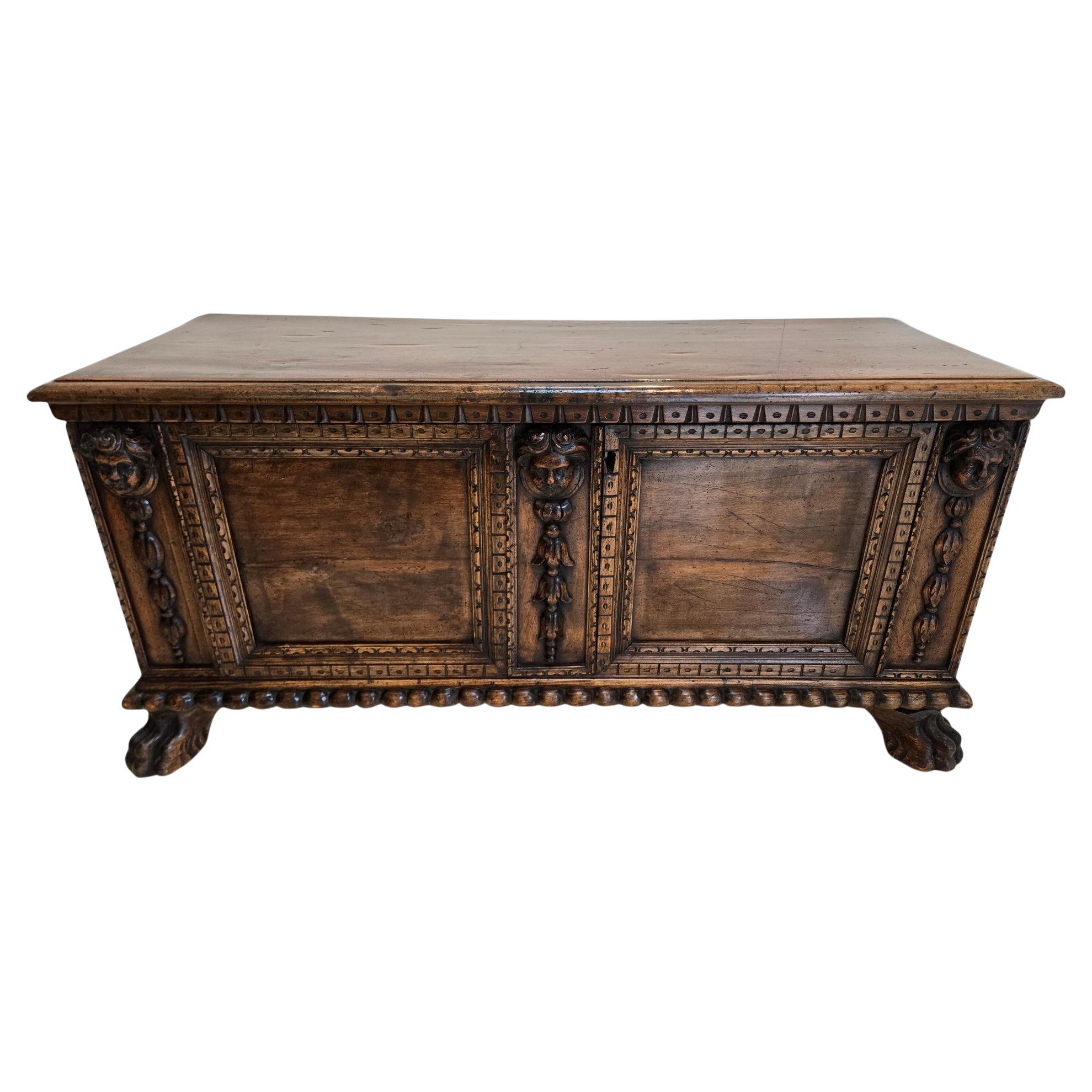 Italian walnut cassone 17th C.
