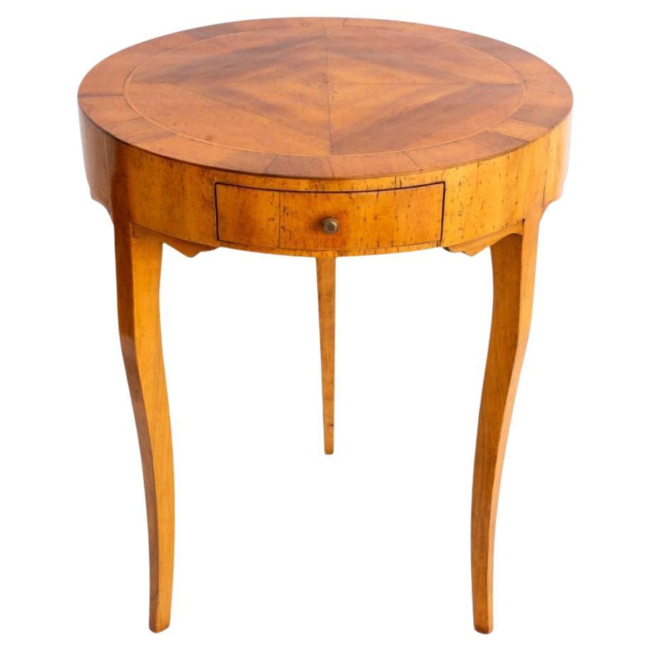 Italian Walnut Circular Lamp Table