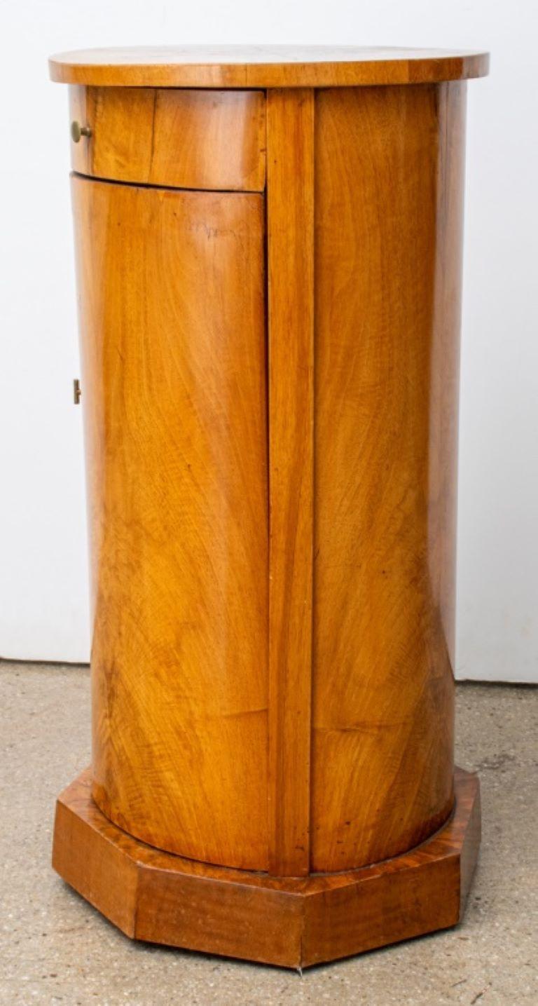 Italian Walnut Column Pedestal Cabinet, 19th C 2