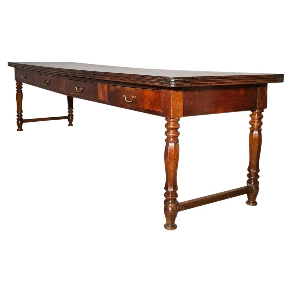 Italian Walnut Console Table For Sale