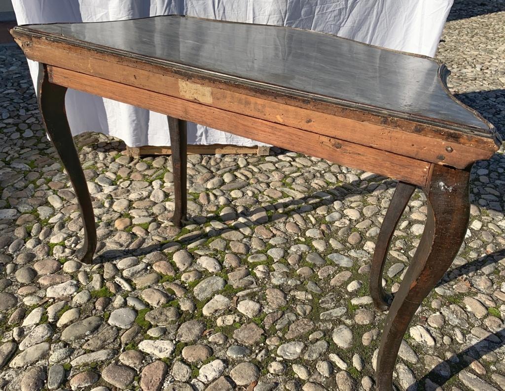 Italian Walnut Console Table, Venice 18th Century Marble Top Venetian For Sale 8