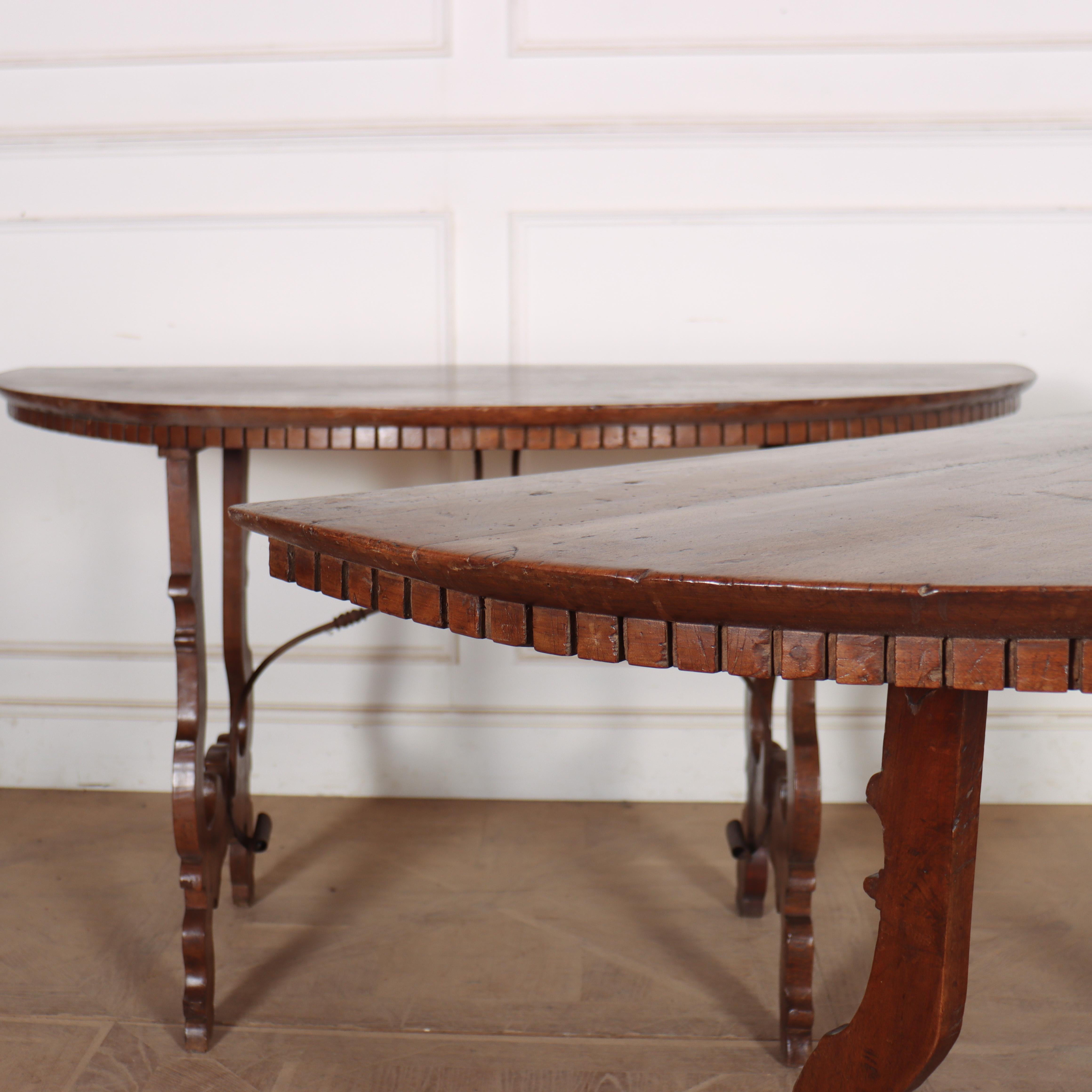Italian Walnut Console Tables In Good Condition For Sale In Leamington Spa, Warwickshire