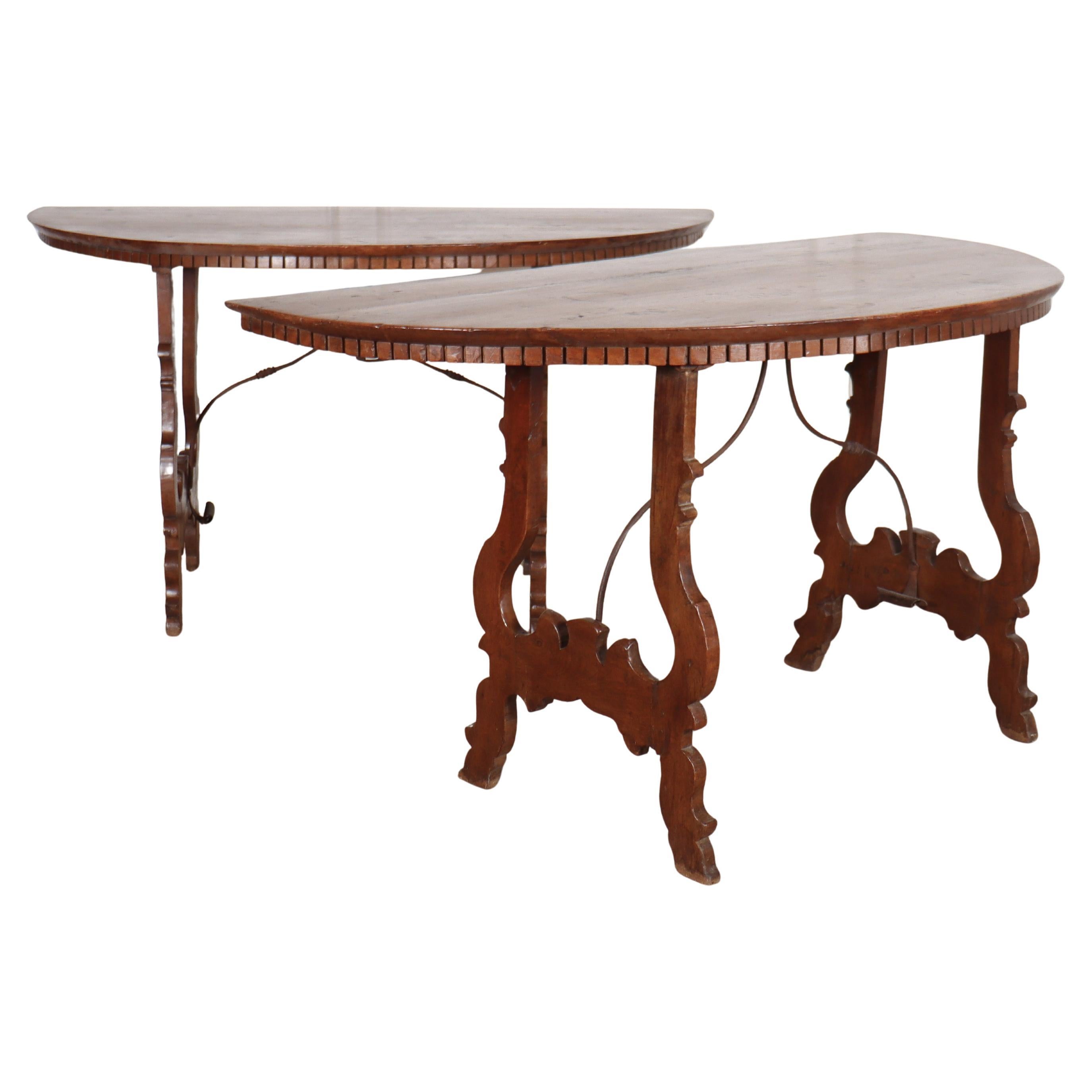 Italian Walnut Console Tables For Sale