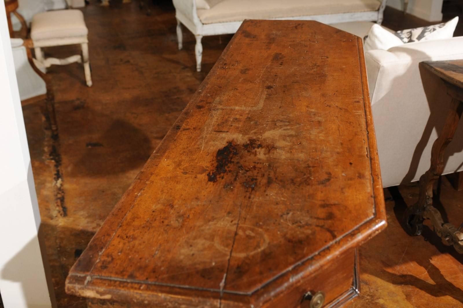 Italian Walnut Credenza from Siena with Canted Corners from the 19th Century 6