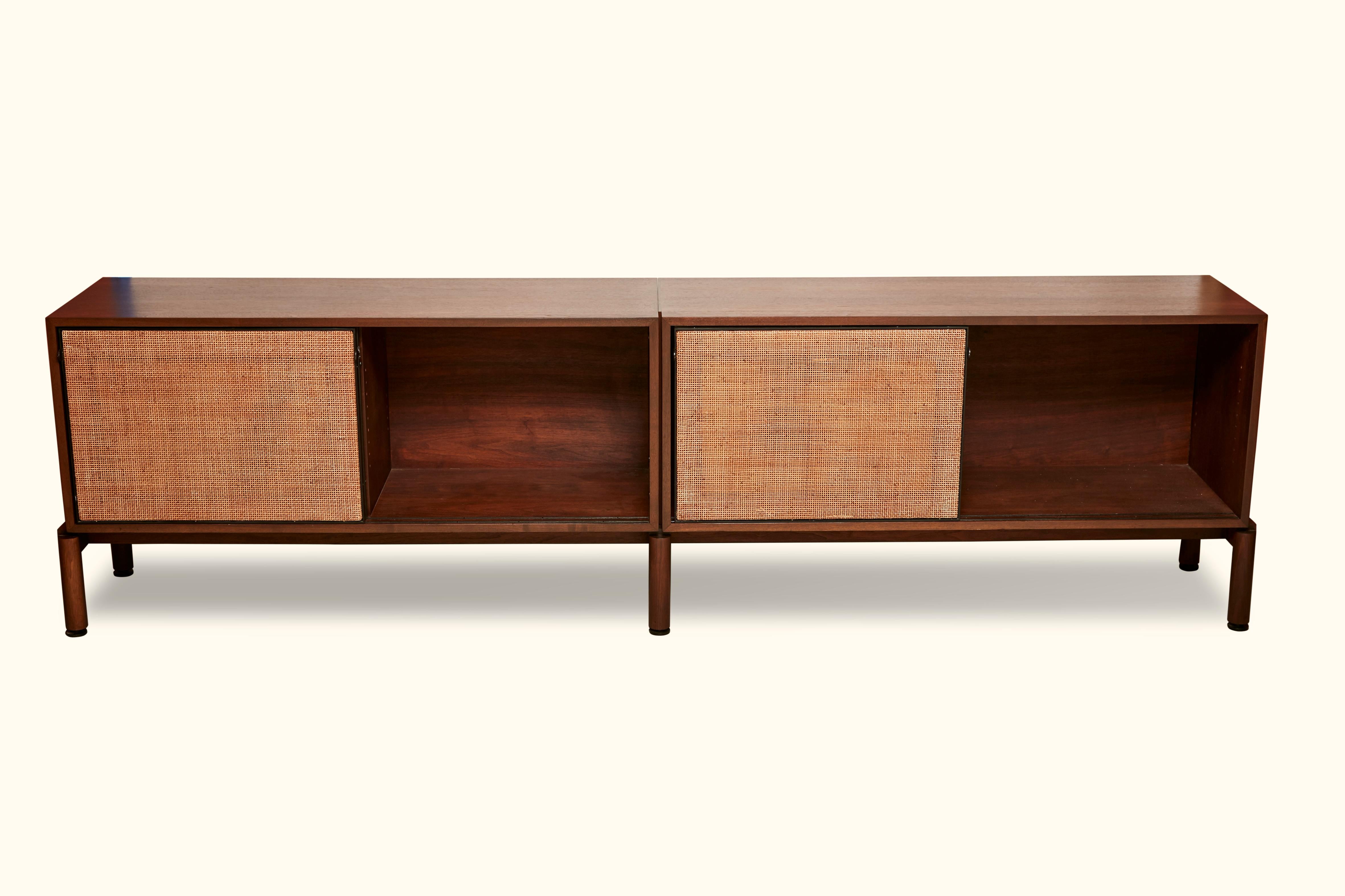 Italian walnut credenza with caned front.