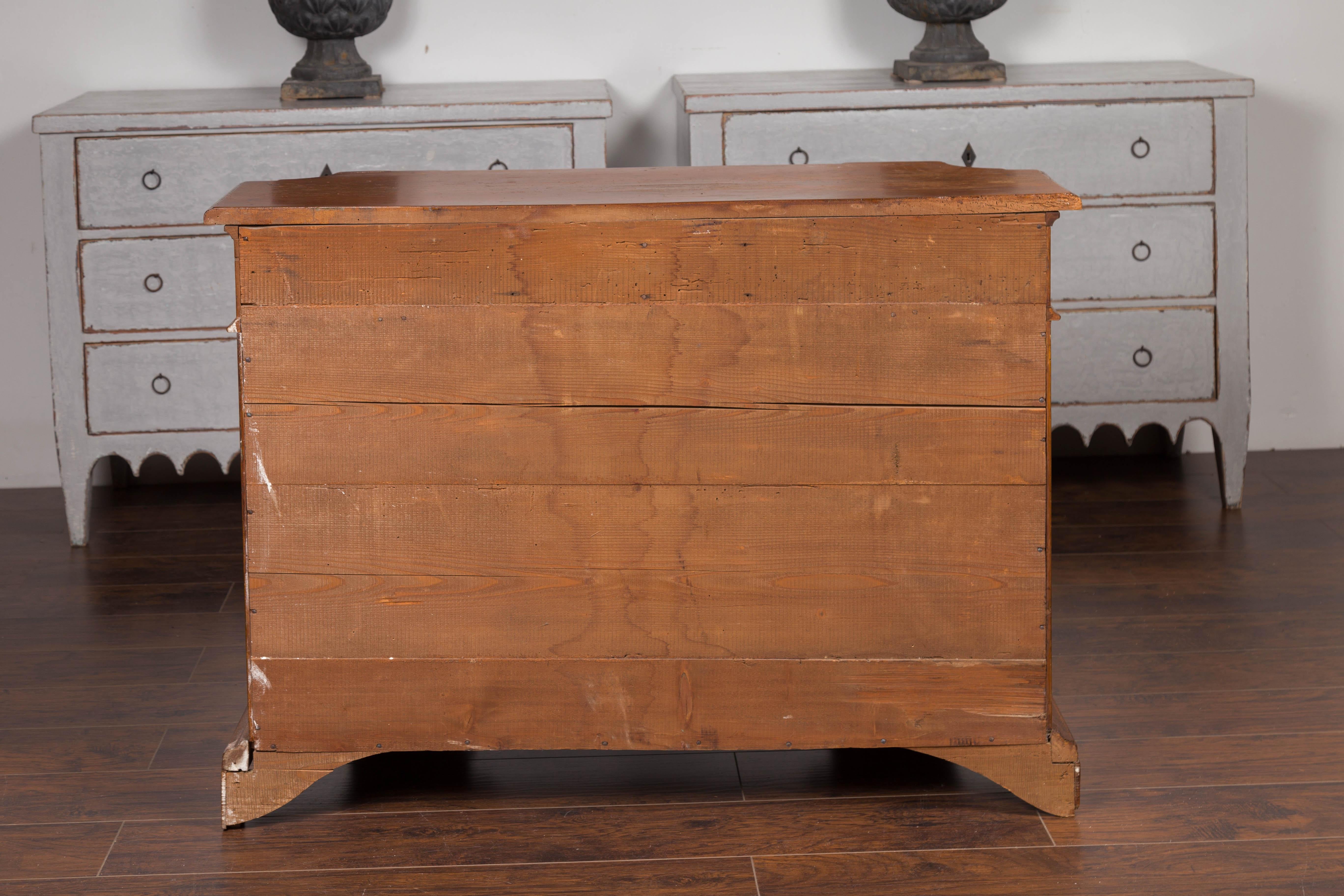 Italian Walnut Credenza with Drawers over Doors and Curving Sides, circa 1860 6