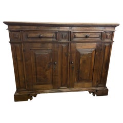 Italian Walnut Credenza, Side Board, Buffet, With Molded Decorations