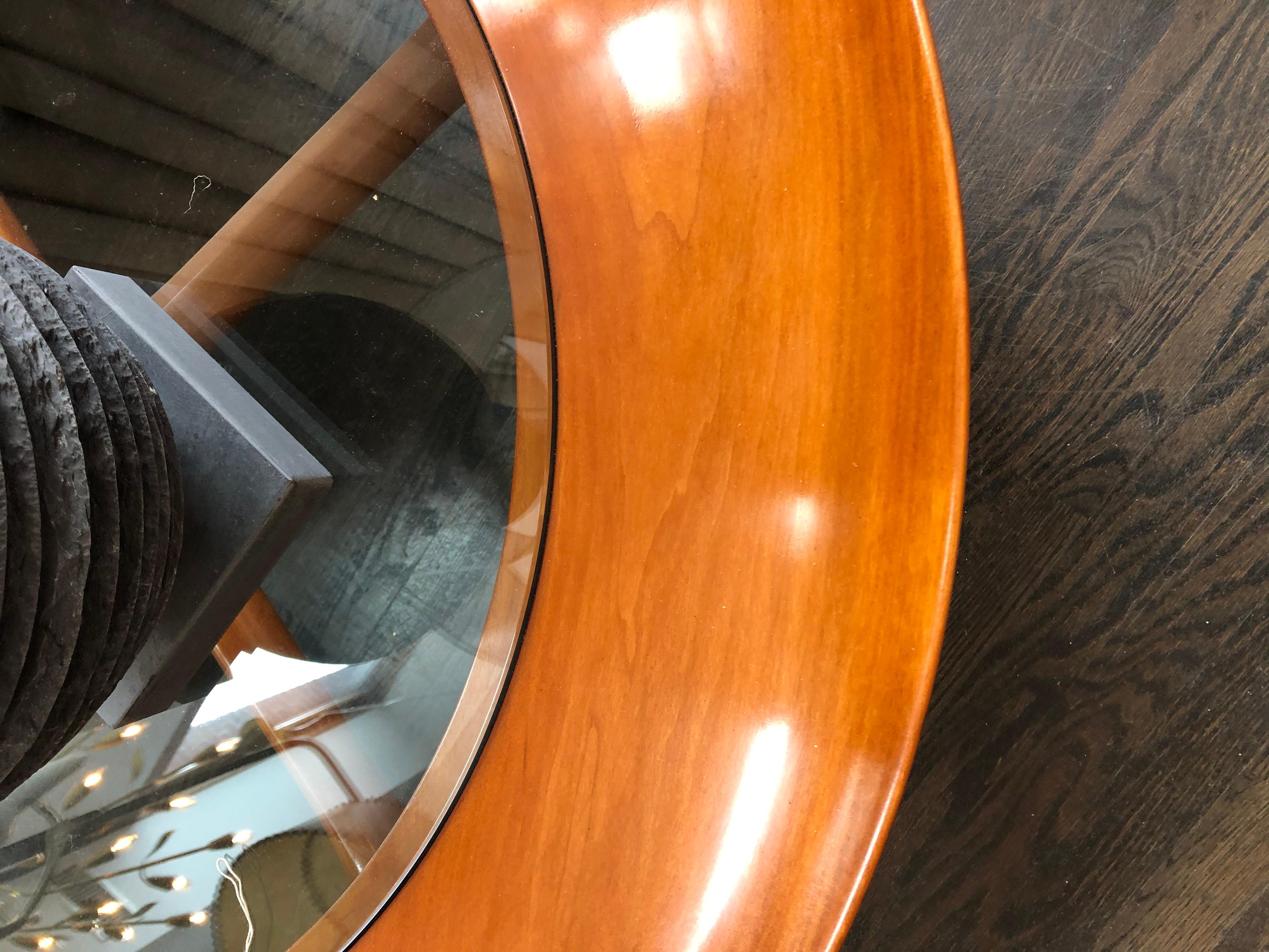 Italian Walnut Custom Round Coffee Table In Excellent Condition In Sag Harbor, NY