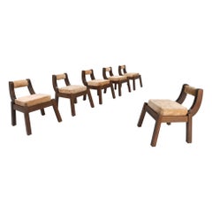 Italian Walnut Dining Chairs from the 1950s