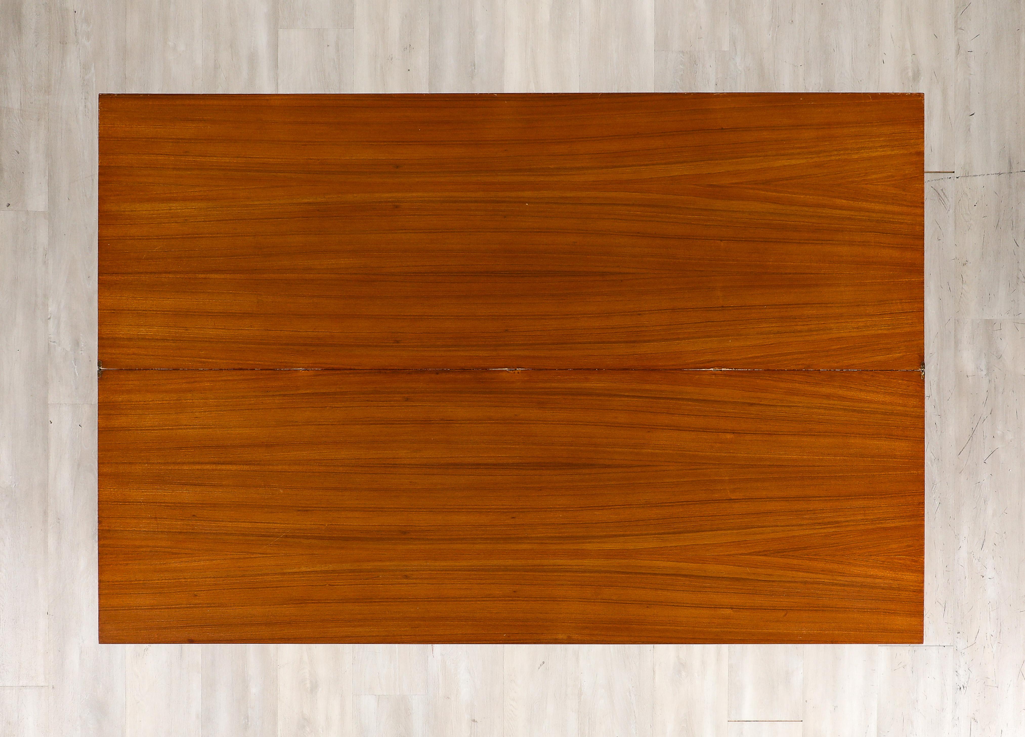 Italian Walnut Flip-Top Console Table, Italy, circa 1950 For Sale 10