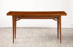 Italian Walnut Flip-Top Console Table, Italy, circa 1950