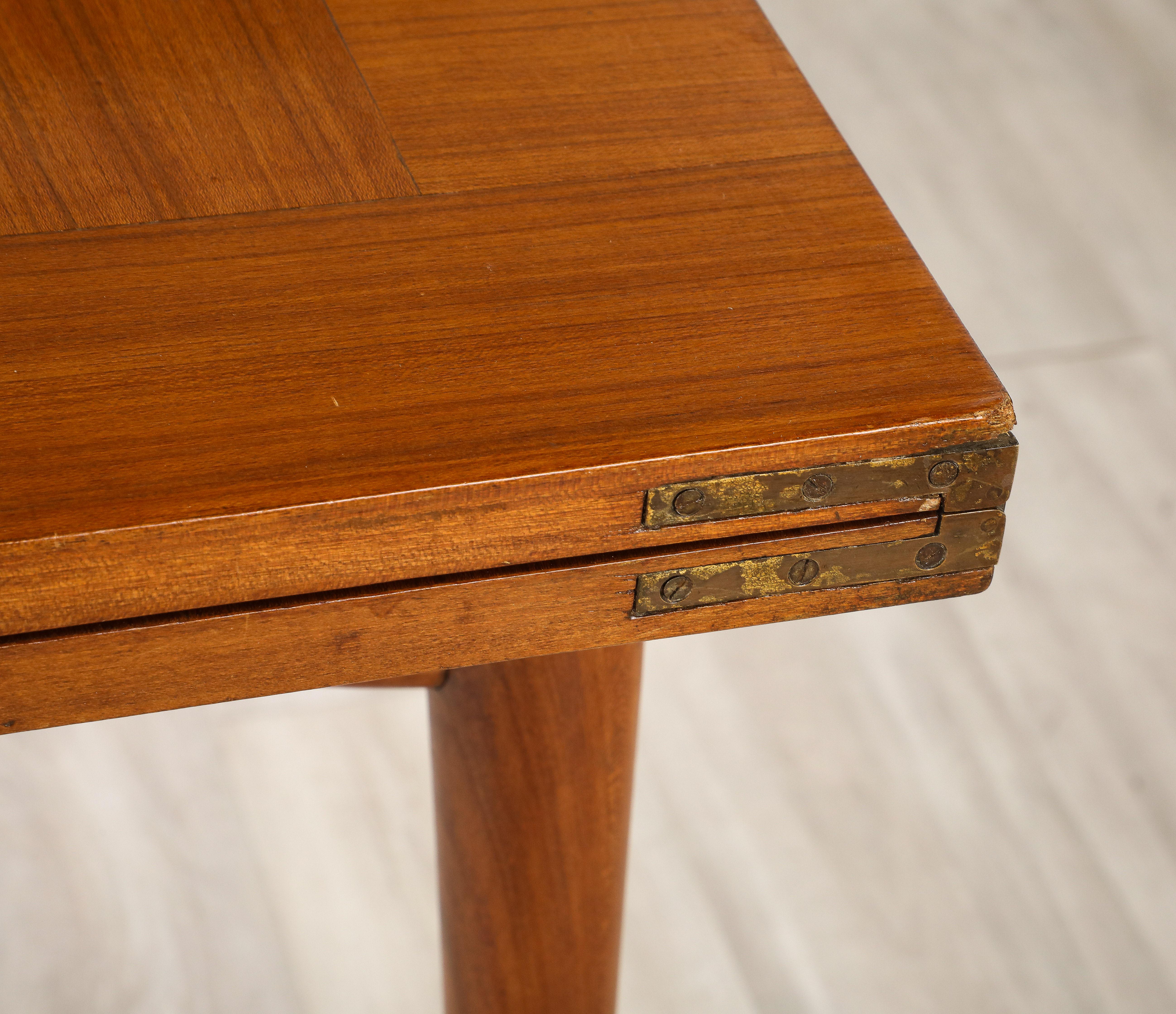 Italian Walnut Flip-Top Console Table, Italy, circa 1950 For Sale 3