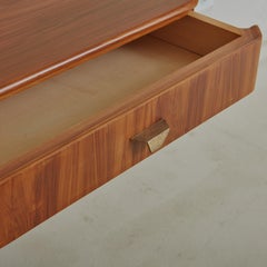 Italian Walnut Floating Wall Console + Coordinating Mirror