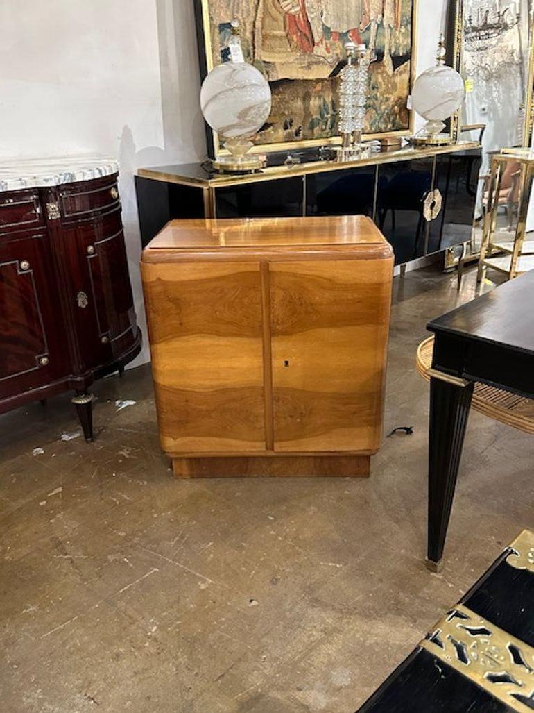Vintage Italian walnut art deco design side cabinet. Circa 1940. Perfect for today's transitional designs!