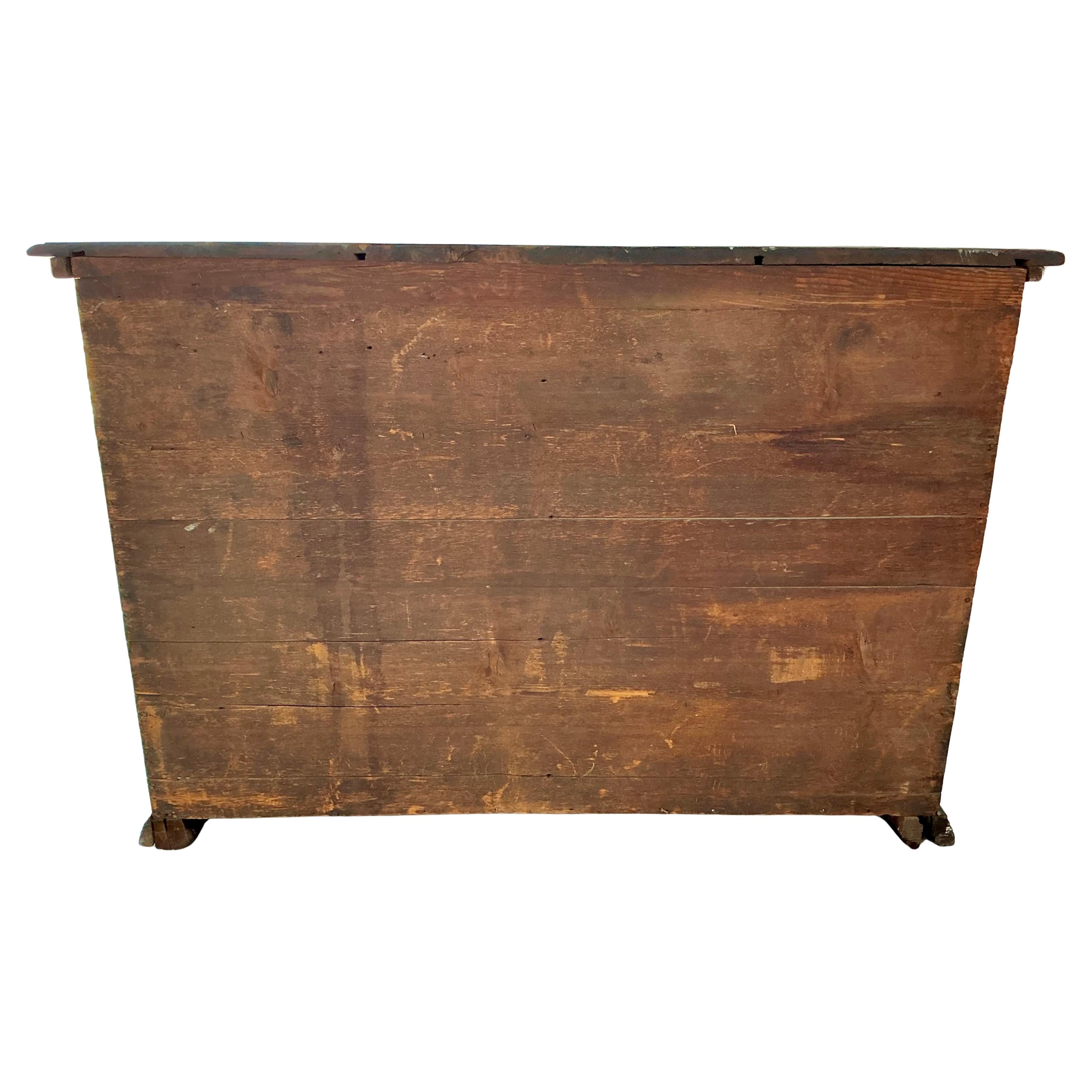 Italian Walnut Four Drawer Carved Walnut Commode Early 18th Century For Sale 6