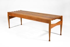 Italian Walnut Fratelli Reguitti Bench Attributed to Gio Ponti