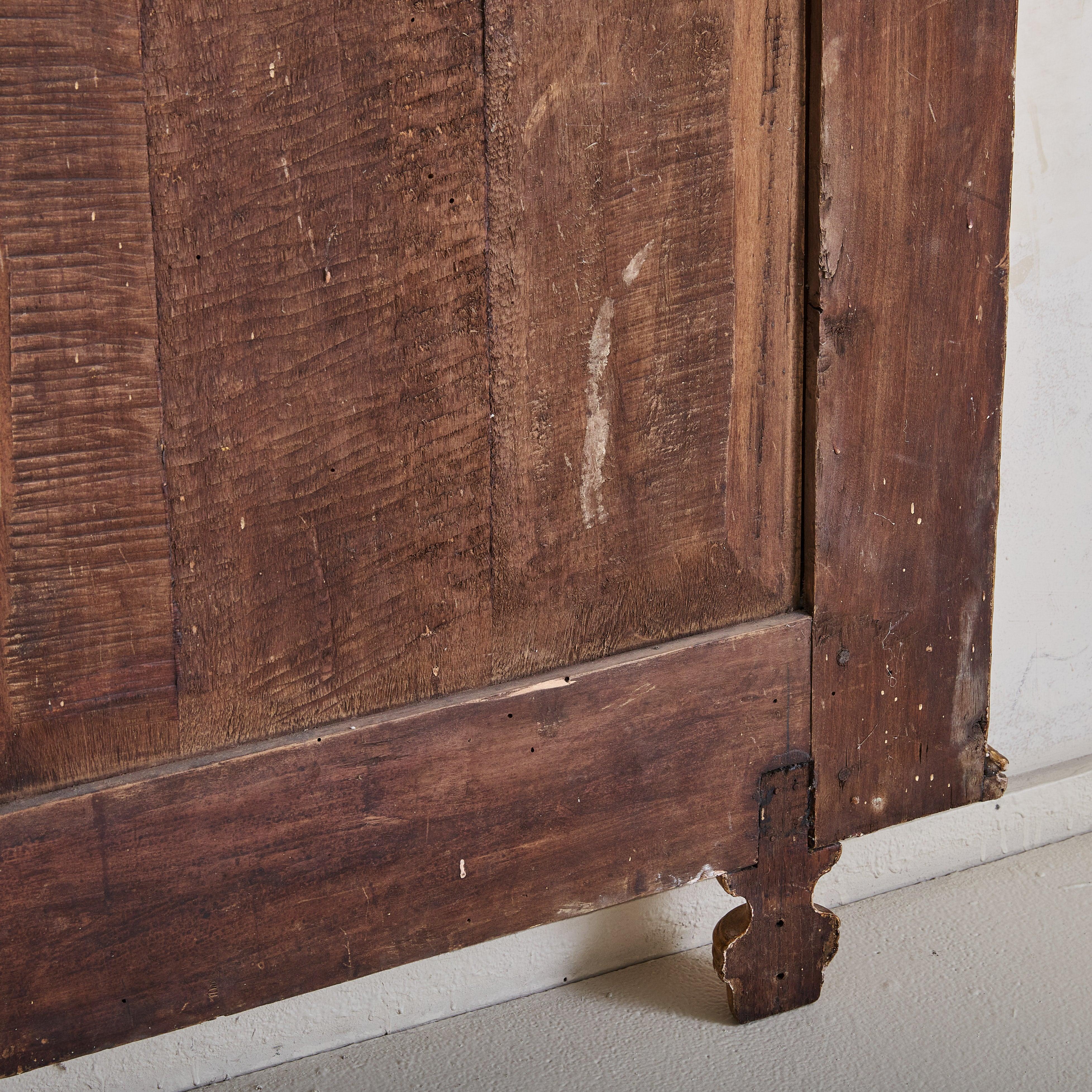 Italian Walnut + Gilt Wall Mirror, 18th Century For Sale 6