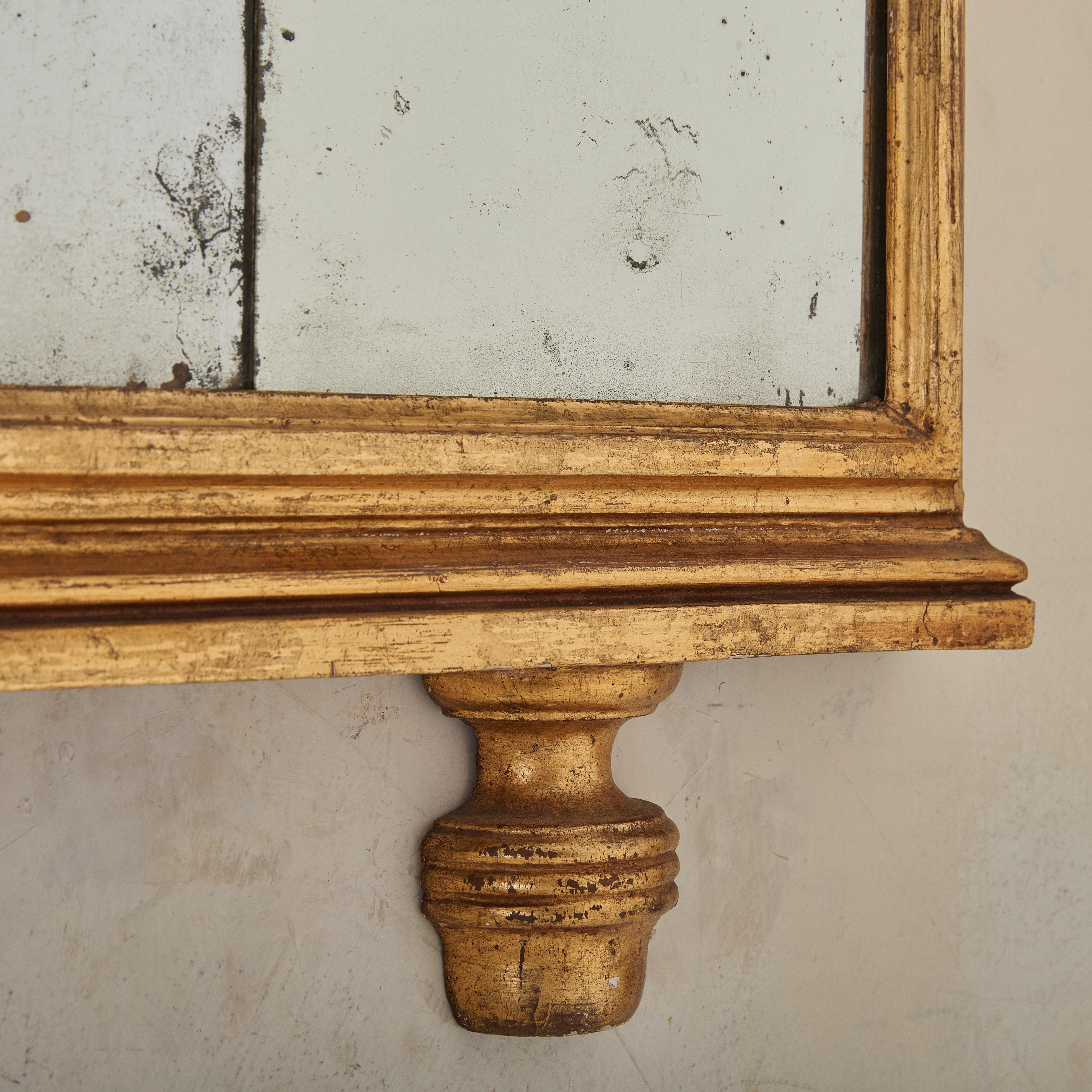 Italian Walnut + Gilt Wall Mirror, 18th Century For Sale 3
