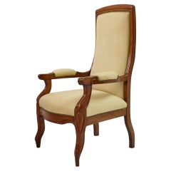 Italian Walnut High Back Armchair