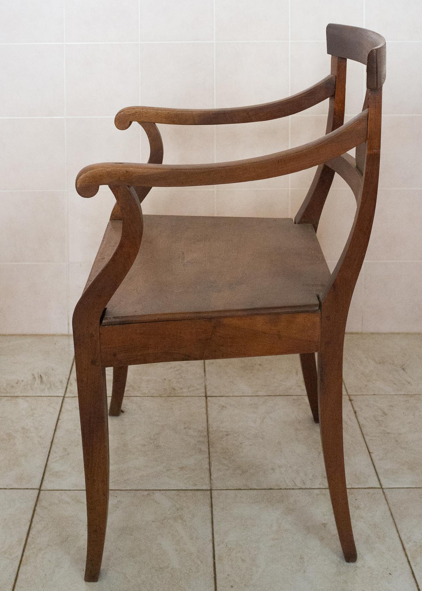 Directoire Italian Walnut High Chair For Sale