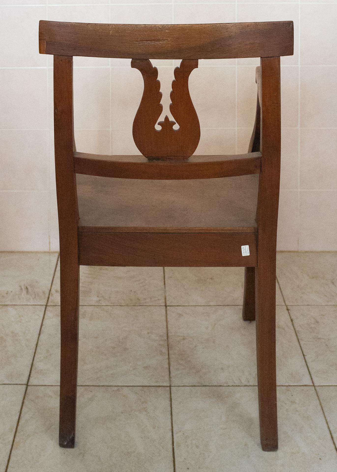 Hand-Crafted Italian Walnut High Chair For Sale