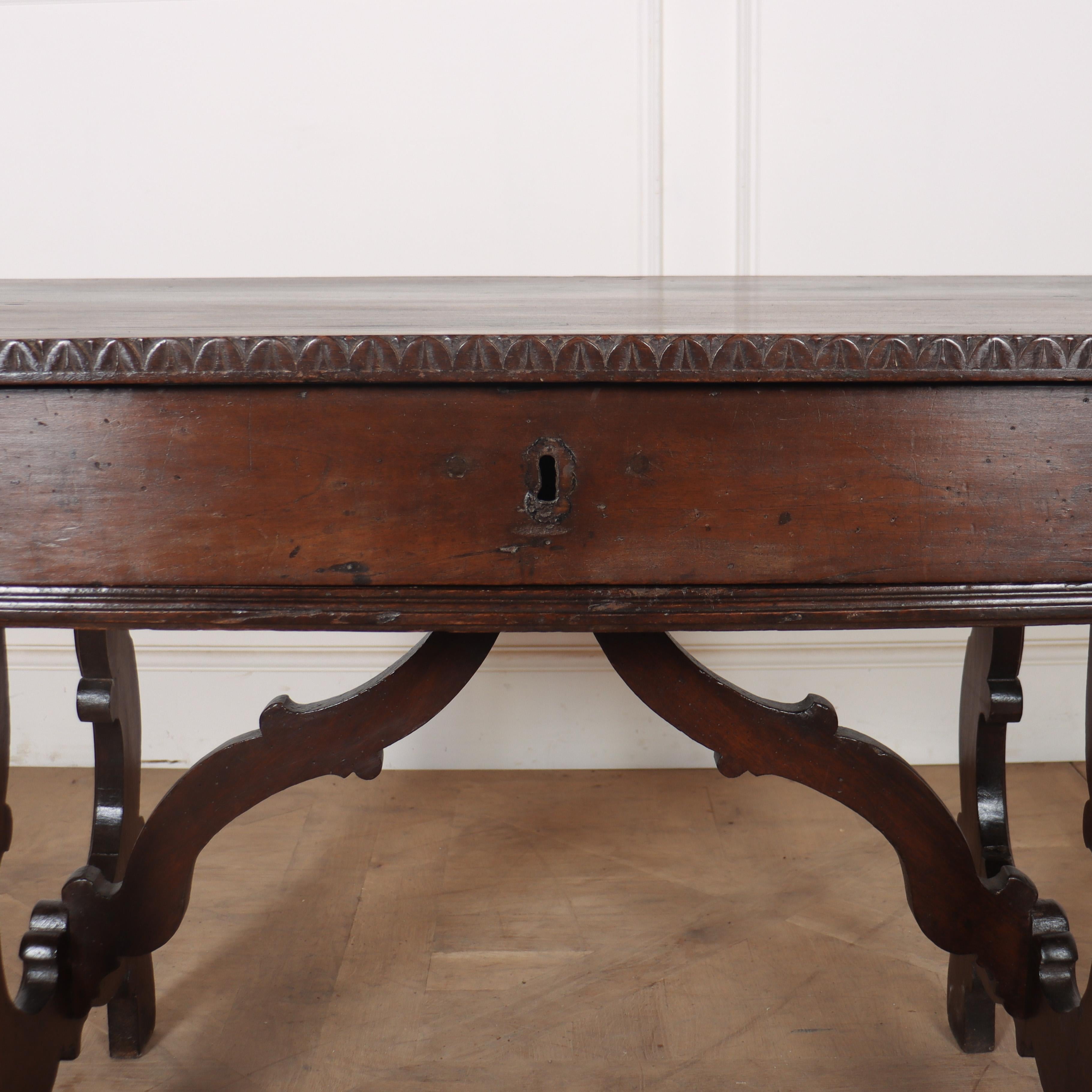 19th C Italian one drawer walnut lamp / side table. 1850.

Reference: 8229

Dimensions
40 inches (102 cms) Wide
23.5 inches (60 cms) Deep
27.5 inches (70 cms) High