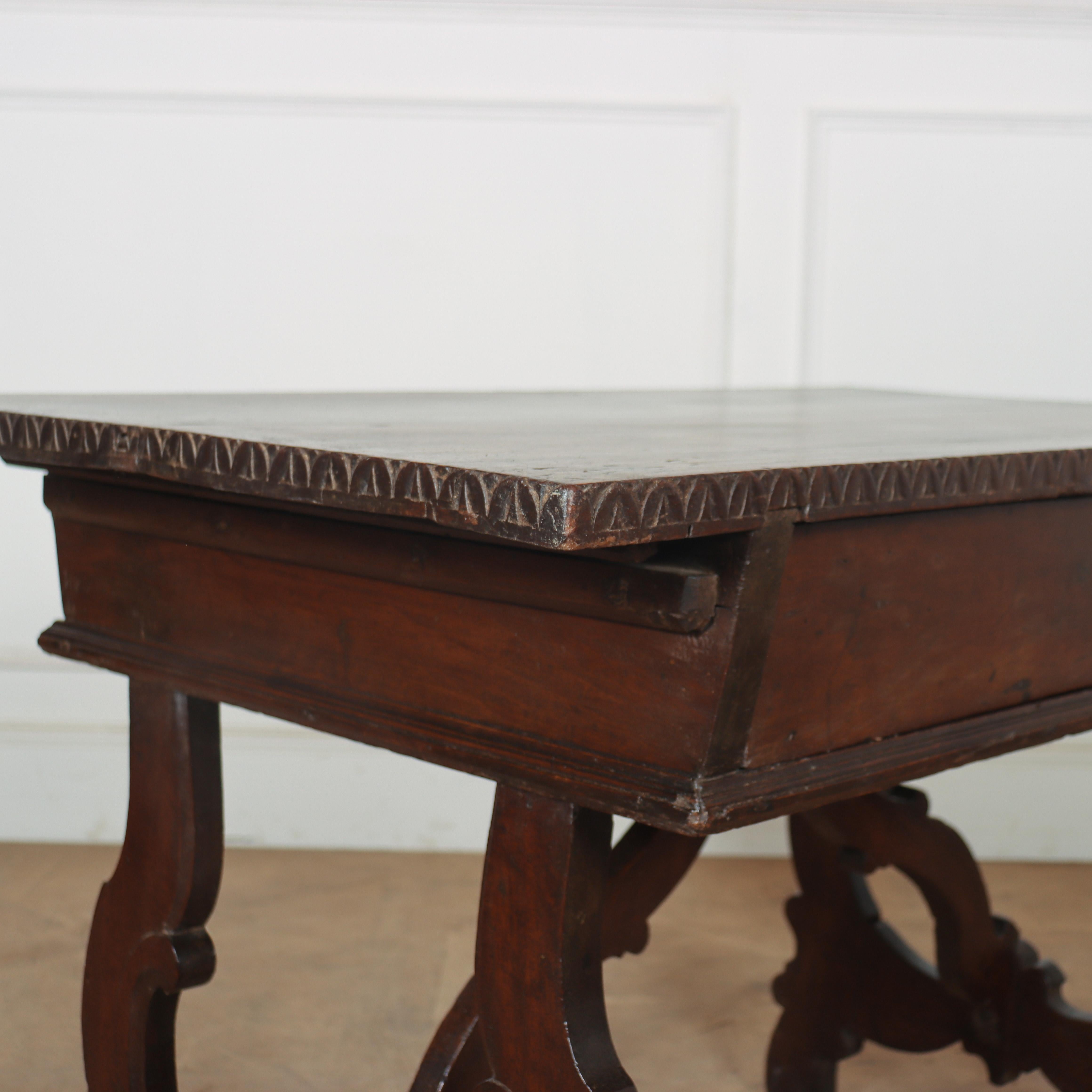 19th Century Italian Walnut Lamp Table For Sale