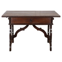 Antique Italian Walnut Lamp Table