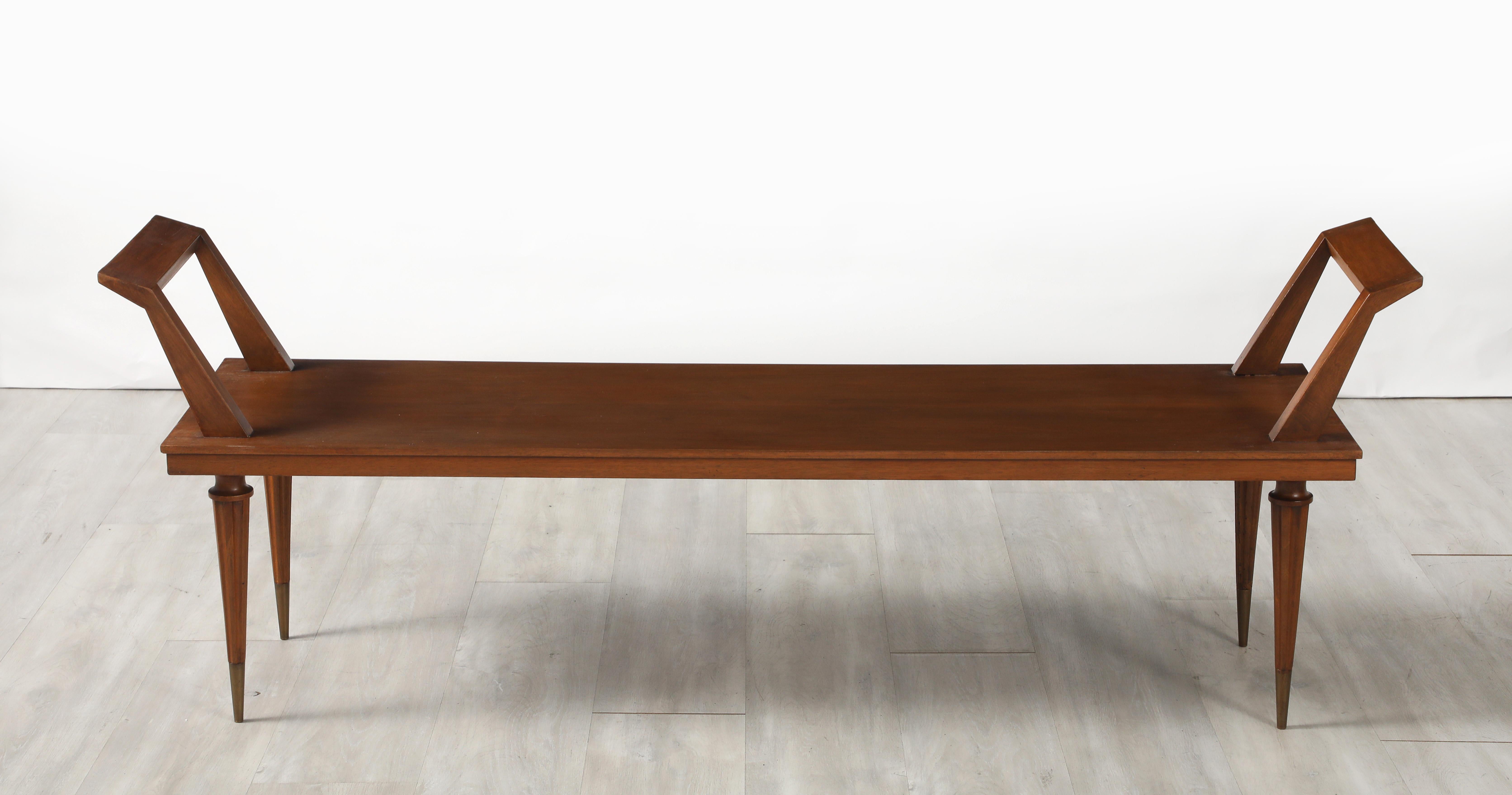 Banco largo italiano de nogal, Italia, hacia 1940 en venta 4