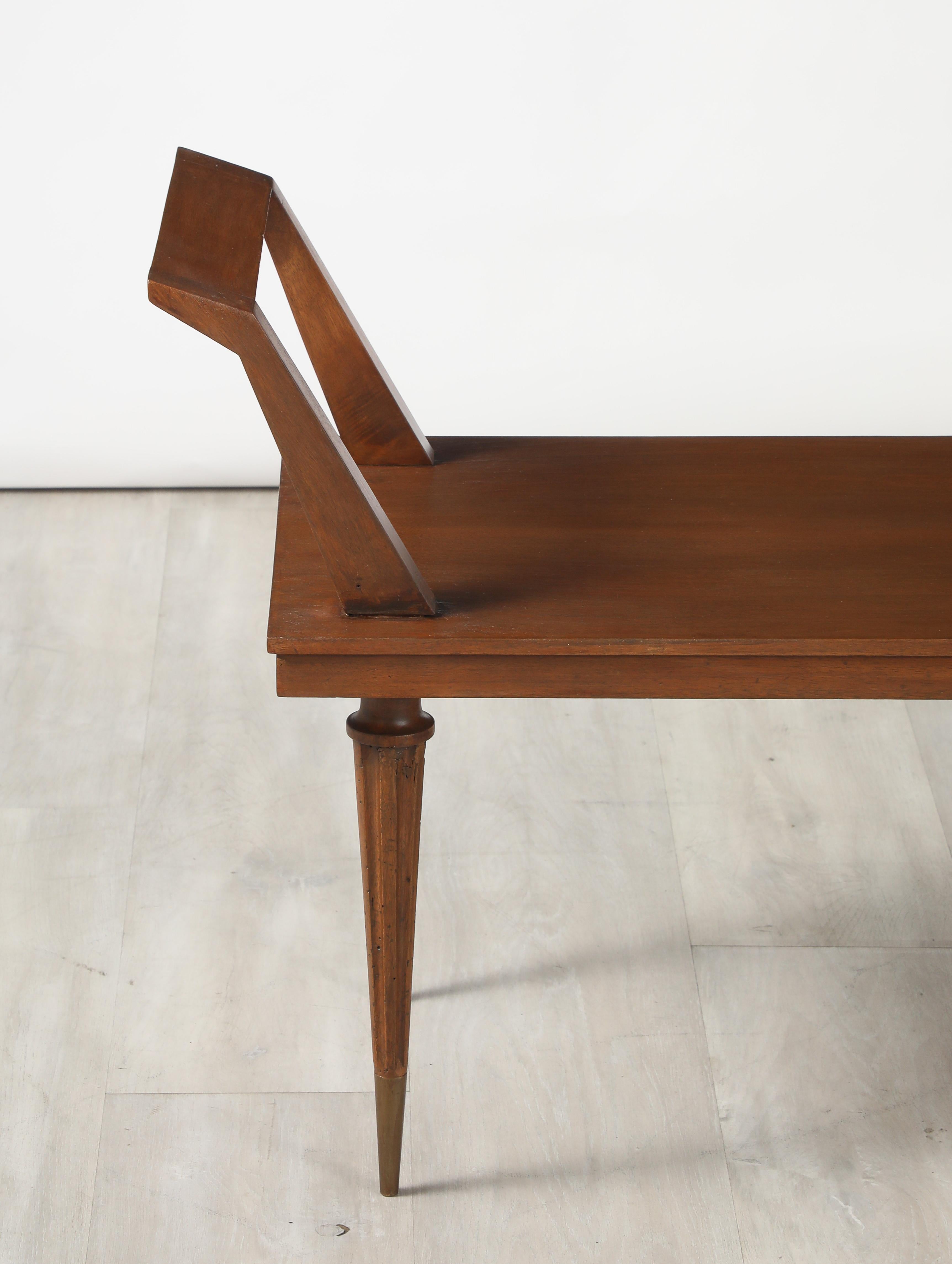 Banco largo italiano de nogal, Italia, hacia 1940 en Bueno estado para la venta en New York, NY