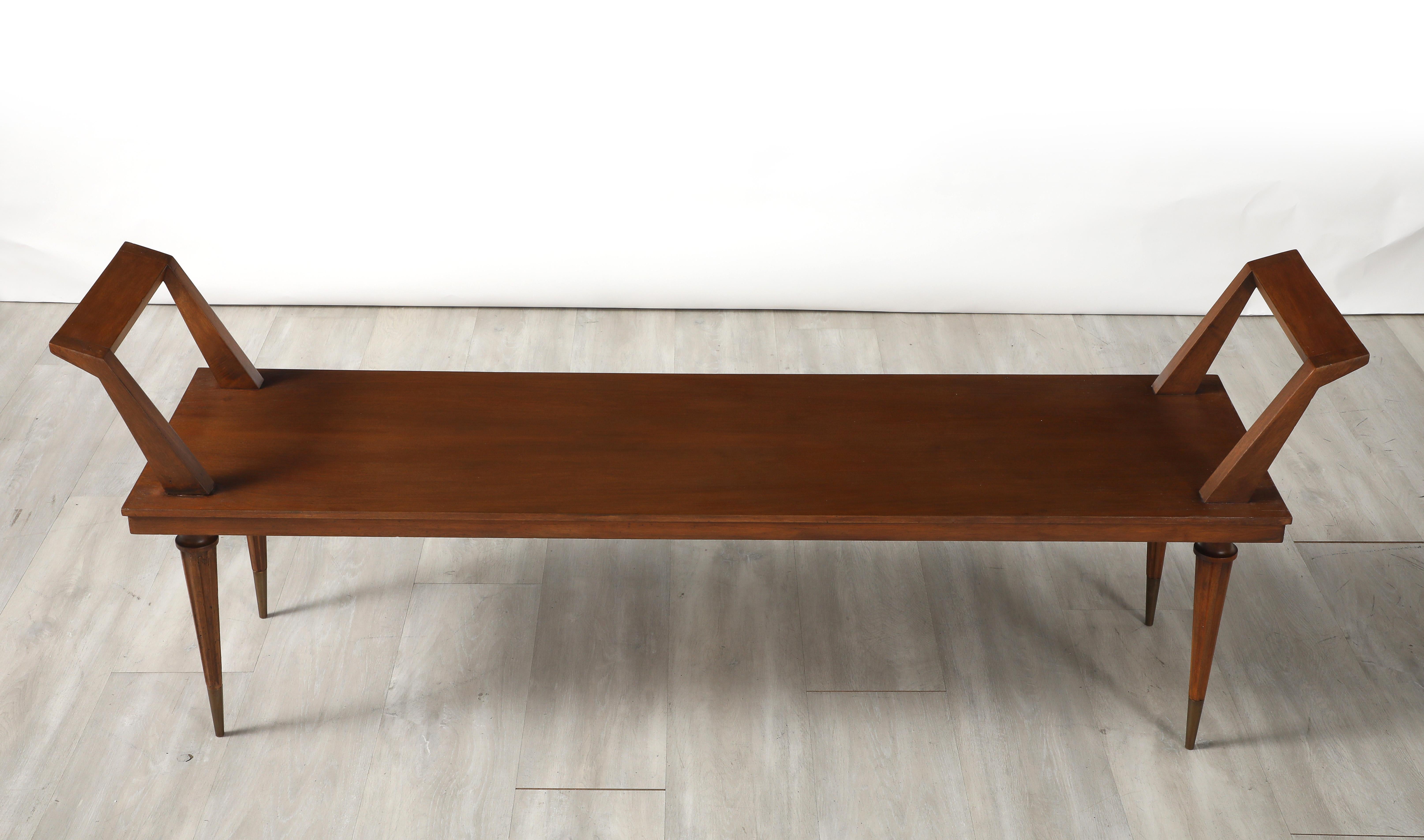 Banco largo italiano de nogal, Italia, hacia 1940 mediados del siglo XX en venta