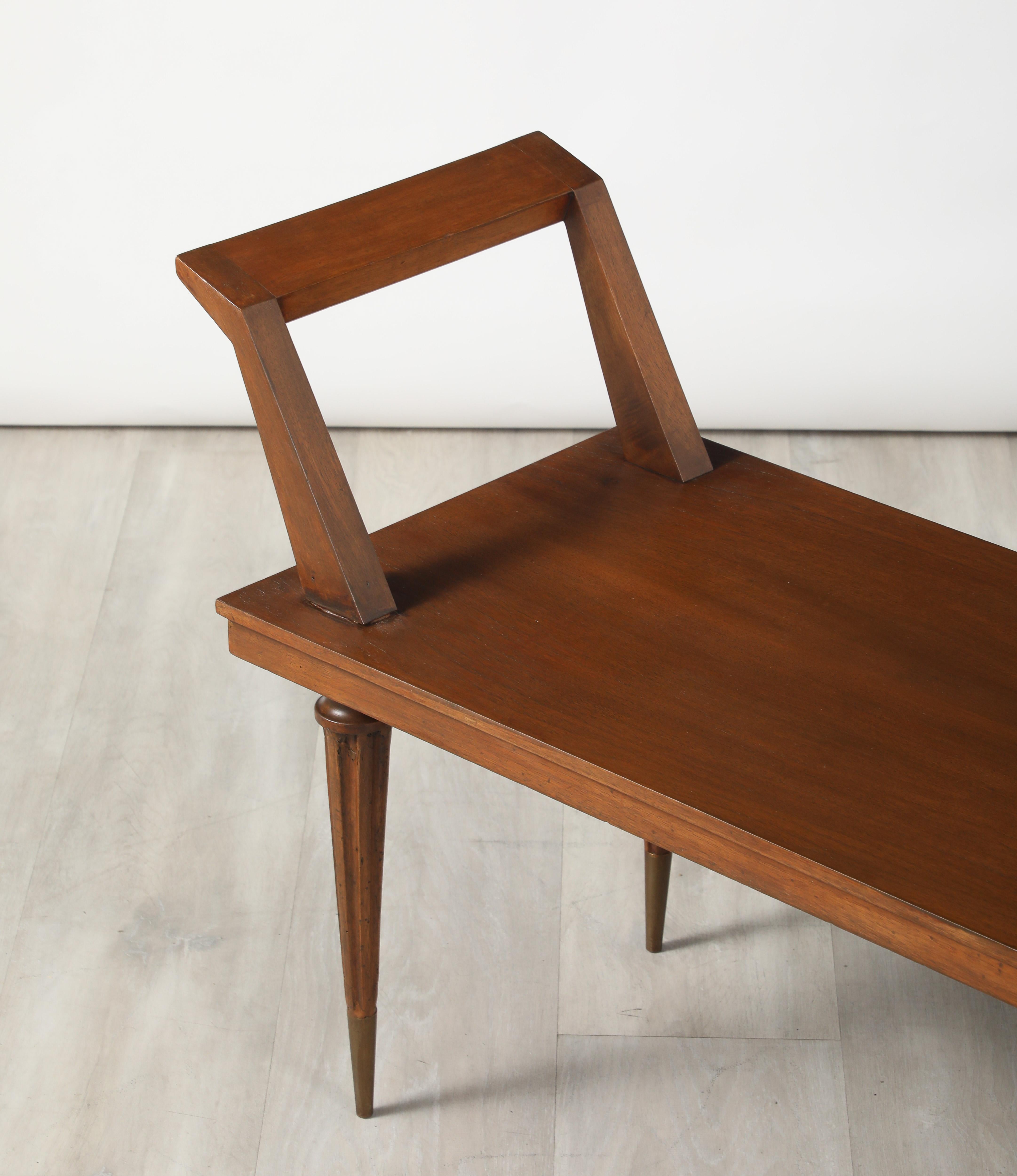 Banco largo italiano de nogal, Italia, hacia 1940 en venta 1