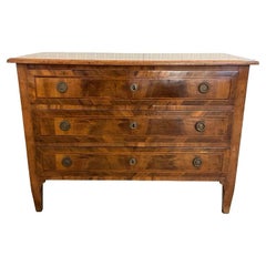 Italian Walnut Neoclassical Commode / Chest Of Drawers / Dresser