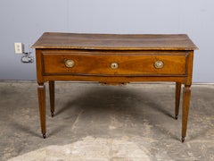 Italian Walnut Neoclassical Table with Single Drawer, circa 1800