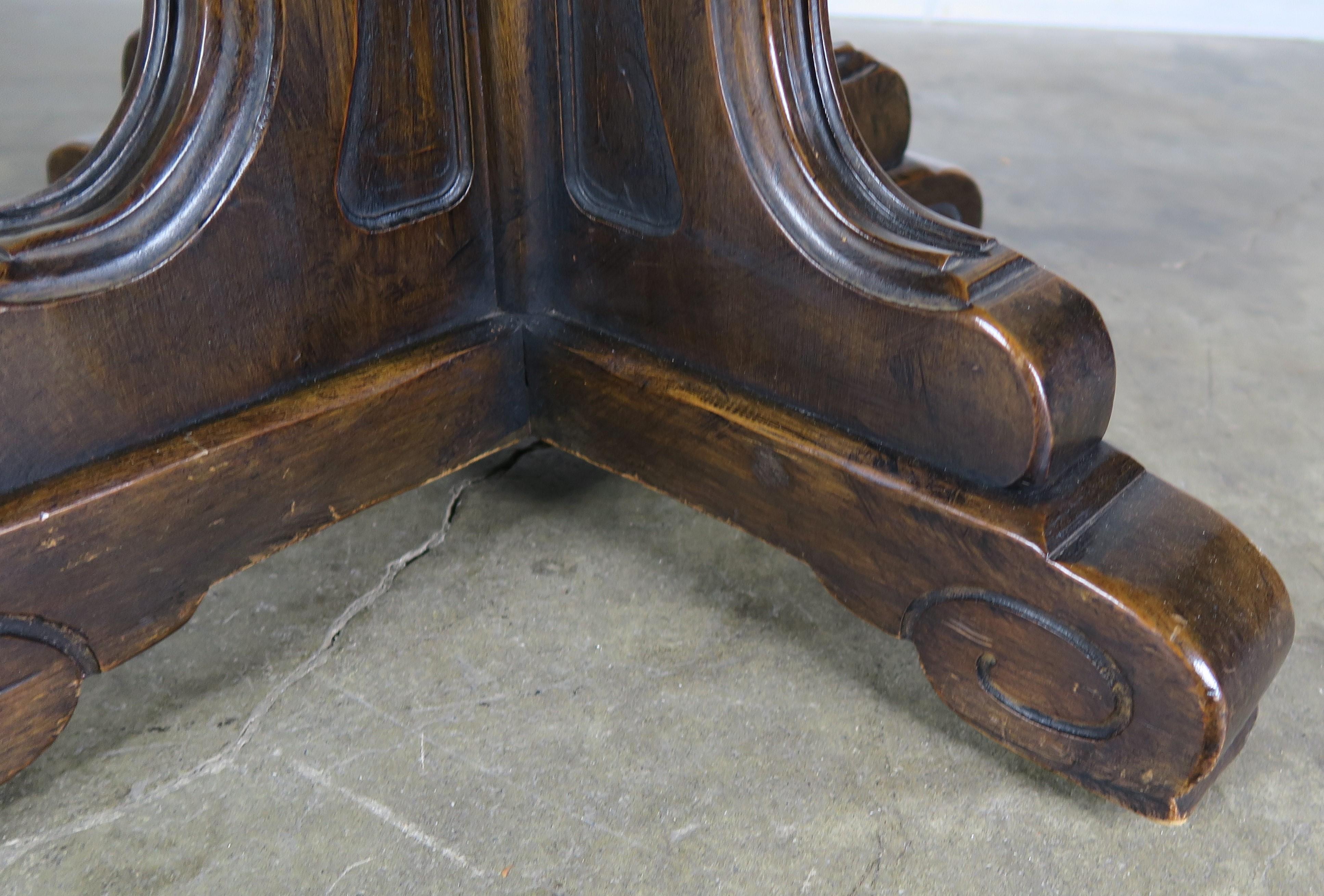 Italian Walnut Octagonal Shaped Table 1