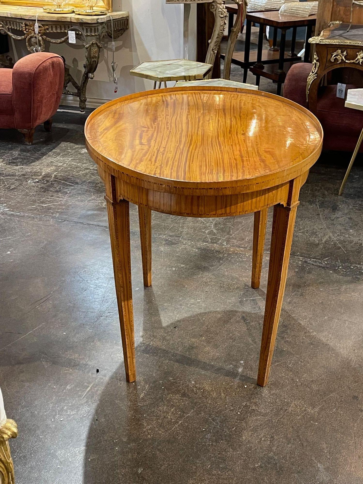 Italian Walnut Oval Side Table For Sale 4
