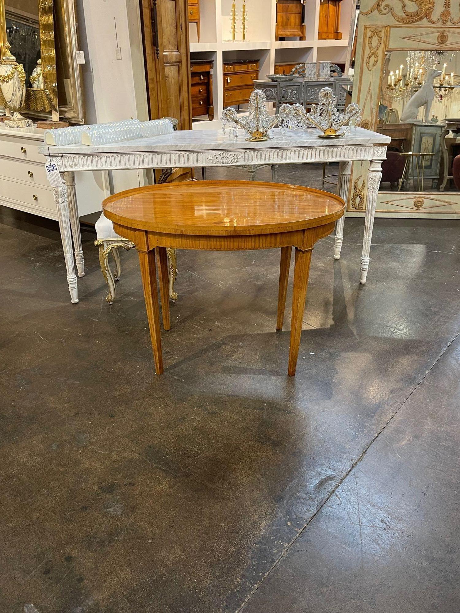 Italian Walnut Oval Side Table For Sale 5