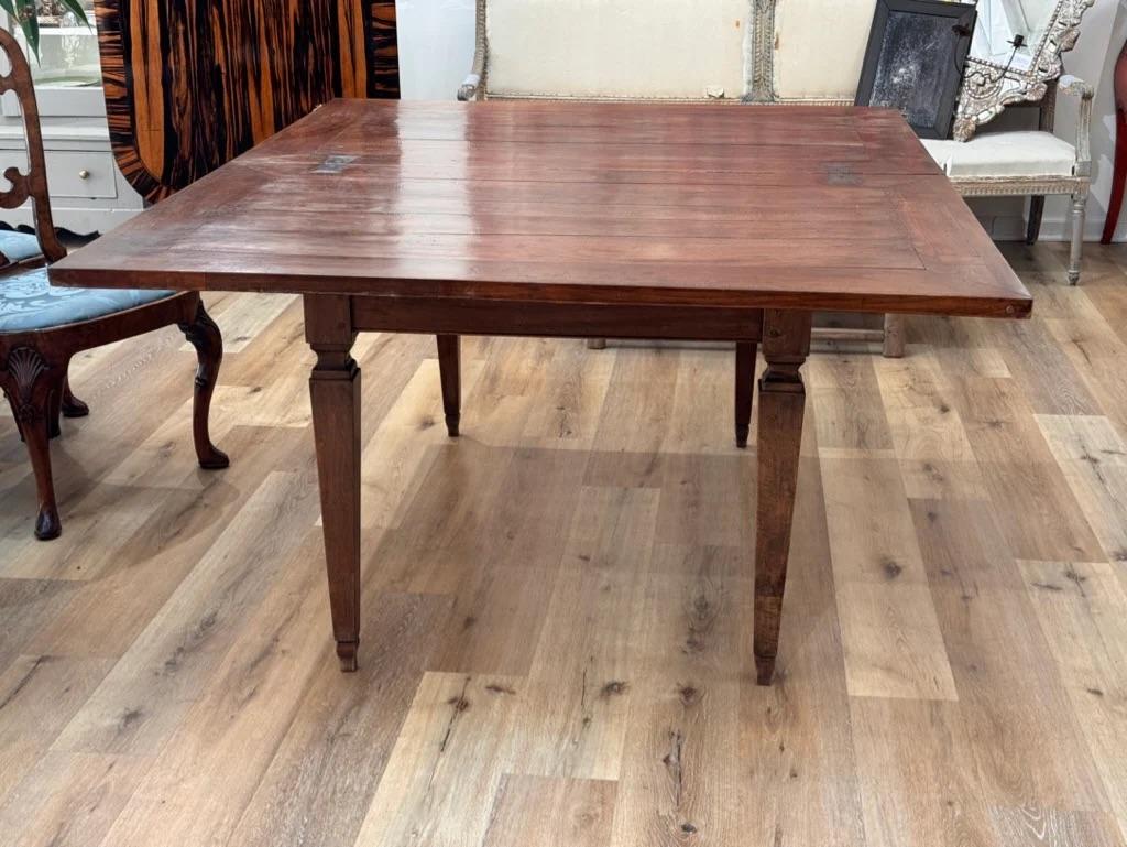 Italian Walnut Rectangular Dining Table, 19th Century, possibly earlier For Sale 11
